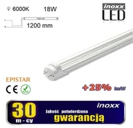 Świetlówki - Świetlówka led 120cm 18w t8 6000k g13 zimna przezroczysta jednostronna - miniaturka - grafika 1