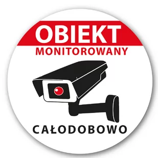 Naklejka OBIEKT MONITOROWANY monitoring  całodobowy 10cm - Pasmanteria - miniaturka - grafika 1