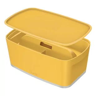 Żółty pojemnik z pokrywką i przegródkami MyBox – Leitz - Pudła i pojemniki do przechowywania - miniaturka - grafika 1