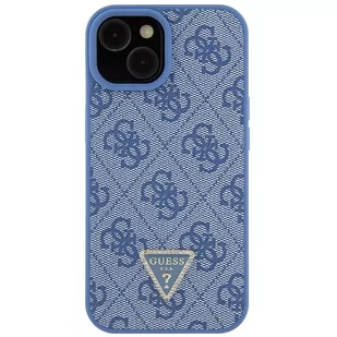 Guess GUHCP15SP4TDPB iPhone 15 6.1" niebieski/blue hardcase Leather 4G Triangle Strass - Etui i futerały do telefonów - miniaturka - grafika 3