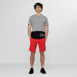 Spodnie sportowe męskie - Męskie spodenki dresowe CHAMPION Bermuda - czerwone - grafika 1