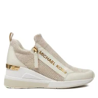 Sneakersy damskie - Sneakersy MICHAEL Michael Kors Wills Metallic Stretch Knit Trainer 43S3WIFS4D Beżowy - miniaturka - grafika 1