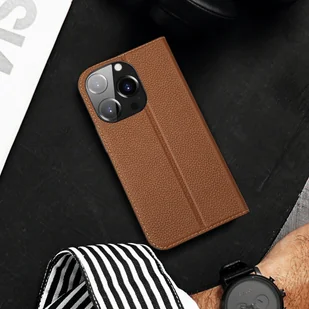 Dux Ducis Skin X2 etui do iPhone 14 Pro pokrowiec z magnetyczną klapką brązowy - Etui i futerały do telefonów - miniaturka - grafika 5