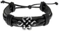 Bransolety męskie - SKÓRZANA CELTYCKA PLECIONKA boho bawełna symbole celtyckie sznurek symbole indyjskie rzemień (ar2058) - miniaturka - grafika 1