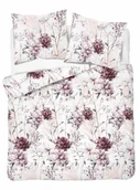 Pościel - Pościel satynowa 160x200 5222b bordowa kwiaty - miniaturka - grafika 1