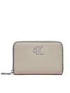 Portfele - Calvin Klein Mały Portfel Damski Minimal Monogram Med Za K60K611500 Beżowy - miniaturka - grafika 1