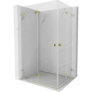 Mexen Lunar-F Duo kabina prysznicowa składana 100 x 75 cm, transparent, złota - 836-100L-075P-50-00 - Kabiny prysznicowe - miniaturka - grafika 1