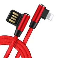 Kable USB - LIBOX Kabel USB lightning kątowy czerwony 1m LB0151 LIBOX LB0151 - miniaturka - grafika 1