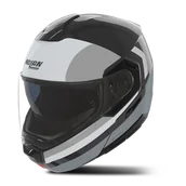 Kaski motocyklowe - Kask Szczękowy Nolan N90-3 06 Roboto Czarny/Silver/Szary błyszczącyS - miniaturka - grafika 1