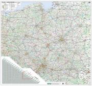 Ścienna mapa samochodowa Polski w skali 1:500 000