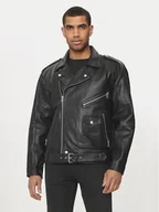 Kurtki męskie - Calvin Klein Jeans Kurtka skórzana J30J325600 Czarny Regular Fit - miniaturka - grafika 1
