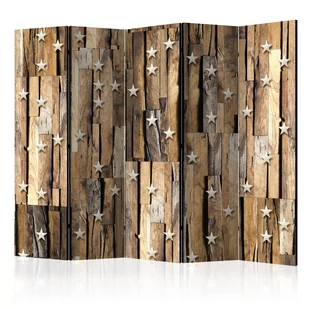 Parawan 5-częściowy - Drewniany gwiazdozbiór II [Room Dividers] (rozmiar 225x172) - Parawany - miniaturka - grafika 1