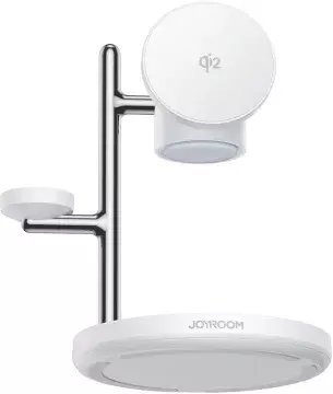 Ładowarka Joyroom Ładowarka biurkowa Joyroom JR-W23 Qi2 4w1 z wbudowaną lampką nocną indukcyjna - biała
