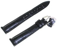 Akcesoria do zegarków - Sk��rzany pasek do zegarka 18 mm Diloy 424.18.1 czarny - miniaturka - grafika 1
