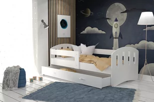 Łóżko dziecięce 180x80 białe HAPPY - Łóżka dla dzieci i młodzieży - miniaturka - grafika 1