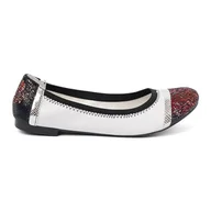 Baleriny - Goodin Białe balerinki z ozdobnymi elementami - miniaturka - grafika 1