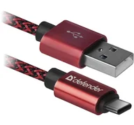 Kable USB - Defender USB AM-TYPE C 1,0m 2.1A Czerwony - miniaturka - grafika 1