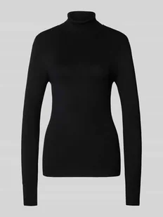 Sweter z wywijanym kołnierzem o kroju slim fit z mieszanki wiskozy model ‘GLORY’ - Swetry damskie - miniaturka - grafika 1