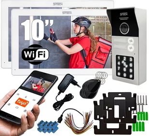 Wideodomofon dwurodzinny na 2 przewody 5TECH Virgo(W)10&quot; stacja 82225-2 KOD CZYTNIK KART - Wideodomofony - miniaturka - grafika 1