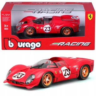 Ferrari 330 P4 #23 Daytona 1967 L. Bandini C. Amon 1:24 Bburago 18-26310 - Samochody i pojazdy dla dzieci - miniaturka - grafika 1