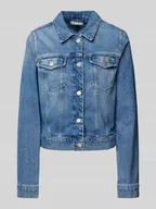 Kurtki damskie - Kurtka jeansowa o kroju slim fit z mieszanki bawełny - miniaturka - grafika 1