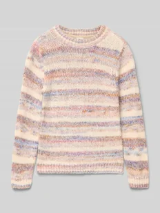 Sweter z dzianiny o kroju regular fit ze wzorem na całej powierzchni - Swetry dla dziewczynek - miniaturka - grafika 1
