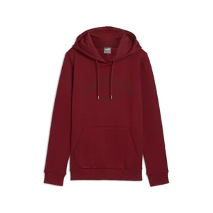 Damska bluza z kapturem ESS+ LOGO LAB PUMA Intense Red - Bluzy sportowe damskie - miniaturka - grafika 1