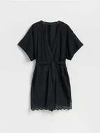 Swetry damskie - Reserved - Ponczo we wzory - czarny - miniaturka - grafika 1