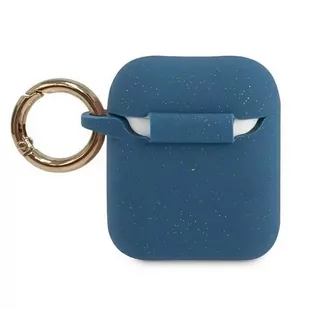 Guess GUACCSILGLBL AirPods cover niebieski/blue Silicone Glitter - Akcesoria do słuchawek - miniaturka - grafika 2