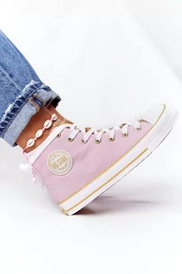 Damskie Wysokie Trampki Big Star HH274447 Różowe-38 - Moda i Uroda OUTLET - miniaturka - grafika 1