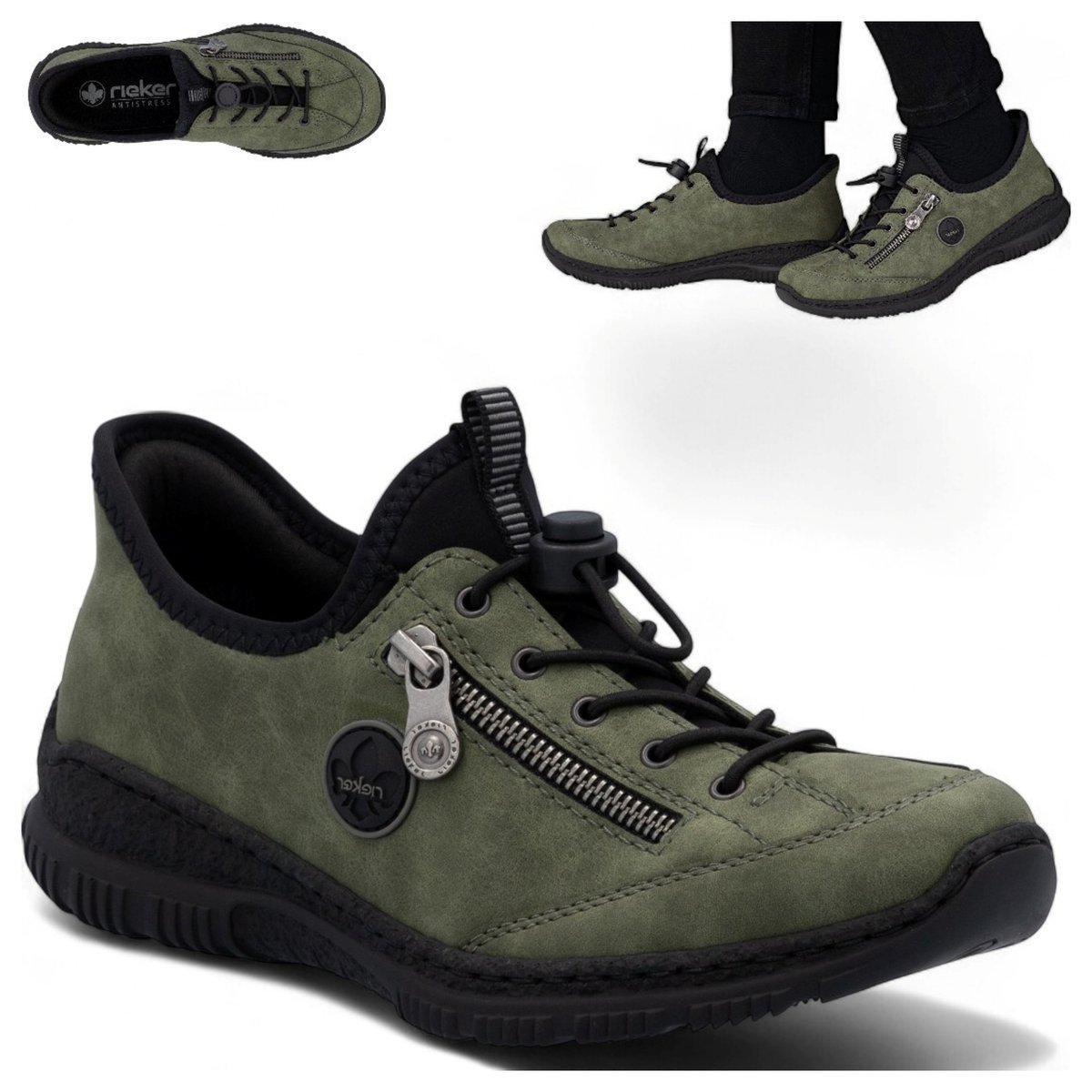 Rieker Sneakersy Damskie Sportowe Wygodne Półbuty Wsuwane Jesienne 40