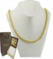 Łańcuszki - Łańcuszek Srebrny Pozłacany Splot Królewski 4,00 mm Męski pr 925 Grawer - miniaturka - grafika 1