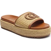 Klapki i japonki damskie - Guess Klapki LUSINE | z dodatkiem skóry - miniaturka - grafika 1