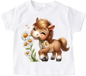 Koszulki dla dziewczynek - dziecięca koszulka z koniem dla dziecka C212 - miniaturka - grafika 1