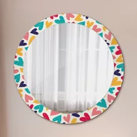 Lustra - Lustro dekoracyjne okrągłe Kolorowe serca - miniaturka - grafika 1