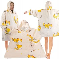 Koce - CIEPŁA BLUZA KOTEK KOC OVERSIZE XXL 2W1 GRUBA FUTRZAK MIĘKKA Z KAPTUREM - miniaturka - grafika 1
