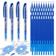 Długopisy - Długopis Zmazywalny Niebieski, Zestaw, Wkłady i Gumki - miniaturka - grafika 1