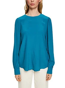 ESPRIT Jednokolorowa bluzka, niebieski (Teal Blue), XS - Bluzki damskie - miniaturka - grafika 1
