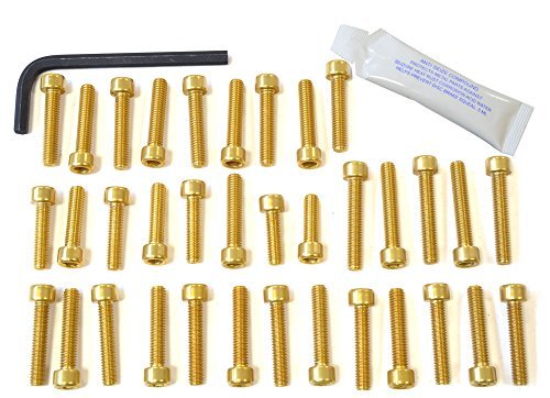 Pro-Bolt ESU149 aluminiowy zestaw śrub silnikowych do Suzuki GSXR 750 K4/K5, złoty,