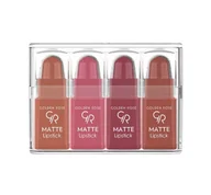 Szminki - Golden Rose ZESTAW 4 MATOWYCH MINI POMADEK DO UST 01 - miniaturka - grafika 1