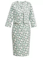 Płaszcze damskie - Gina Bacconi Damska żakardowa sukienka płaszczowa i bolerko koktajlowe, Miętowy, 46 - miniaturka - grafika 1