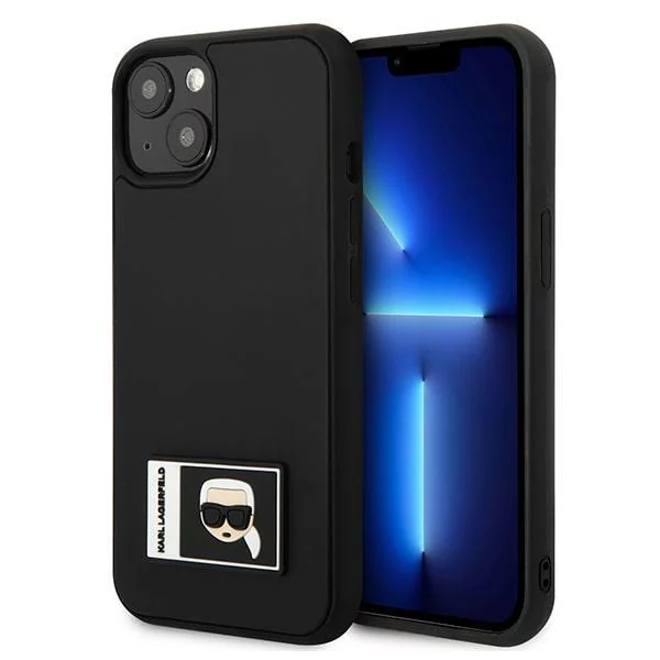 Etui Karl Lagerfeld do iPhone 13 mini 5,4" czarny/black hardcase Ikonik Patch