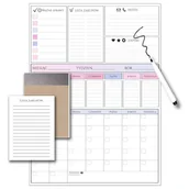 Notesy i bloczki - Magnetyczny Planer na lodówkę Kalendarz Pisak + Notes lista zakupów - miniaturka - grafika 1