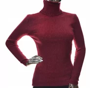 Swetry damskie - Sweter Damski Golf Bluzka Z Błyszczącą Nitką Uni - miniaturka - grafika 1