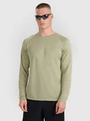 Koszulki sportowe męskie - 4F Longsleeve do biegania szybkoschnący męski - oliwkowa L - miniaturka - grafika 1