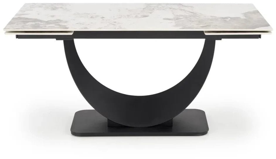 Stół rozkładany FERNANDO 160240x92 beżowy marmur/czarny HALMAR