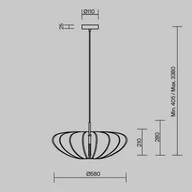 Lampy sufitowe - Maytoni Lampa wisząca Cambio, możliwość ściemniania, aluminiowy / szary / cynkowy, salon / jadalnia, tkanina / materiał / jedwab, nowoczesny - miniaturka - grafika 1