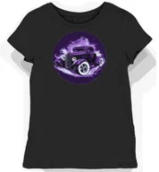 Koszulki i topy damskie - Koszulka damska czarna z motywem fioletowego hot roda XS - miniaturka - grafika 1