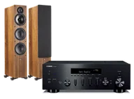 Zestawy stereo - Yamaha R-N600A (czarny) + Tesi 661 (orzech) - miniaturka - grafika 1