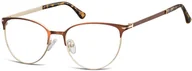 Okulary korekcyjne, oprawki, szkła - Sunoptic Okulary oprawki korekcyjne kocie oczy zerówki 914E złoto-brązowe - miniaturka - grafika 1
